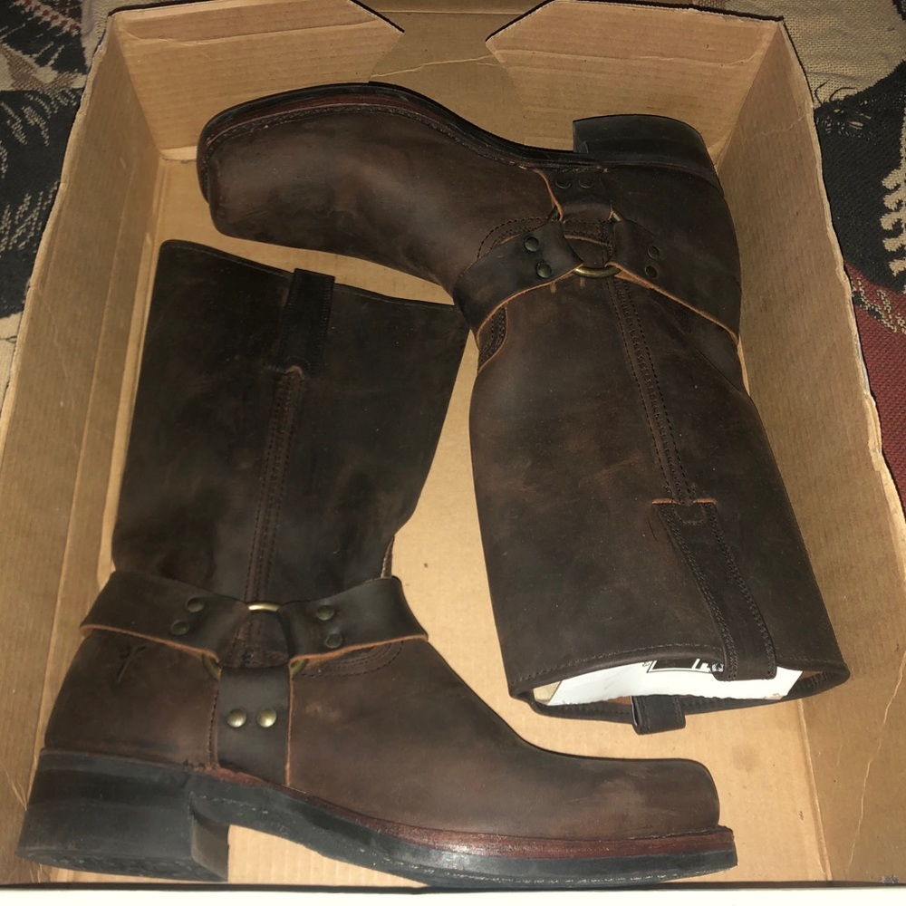 FRYE HARNESS BOOTS #87350-6 BROWN SIZE 12 MED